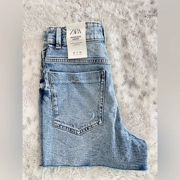 Zara Blue Jean Shorts Casual Style - Picture 3 of 5